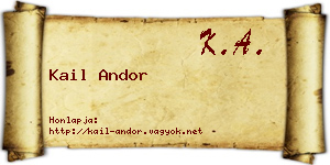 Kail Andor névjegykártya