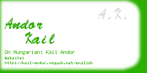 andor kail business card